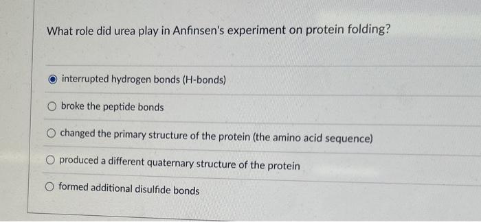 anfinsen experiment urea