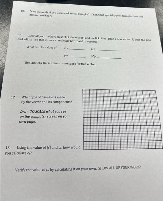 10. Does the method you used work for all triangles? | Chegg.com