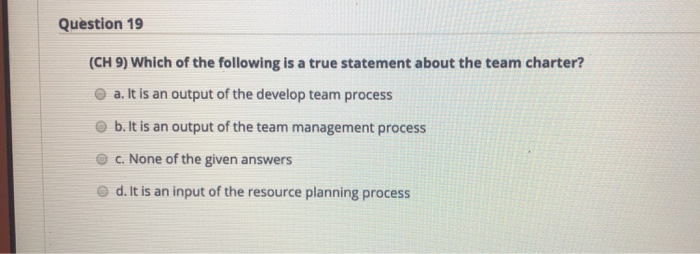 Solved Question 18 3 points Save Answer (CH 9) Management | Chegg.com