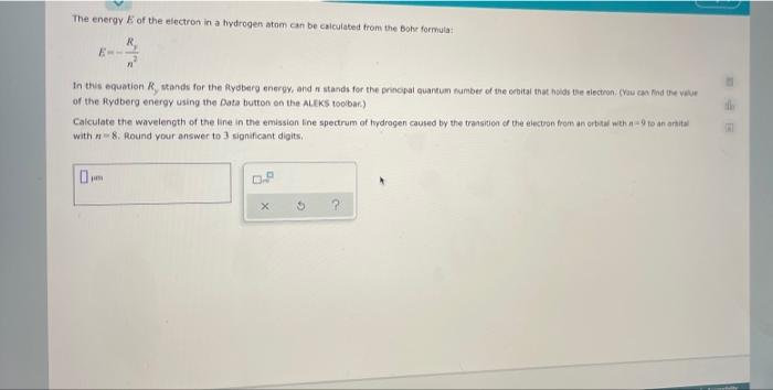 Solved The energy E of the electron in a hydrogen atom can | Chegg.com