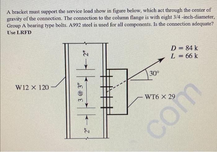 Solved A bracket must support the service load show in | Chegg.com