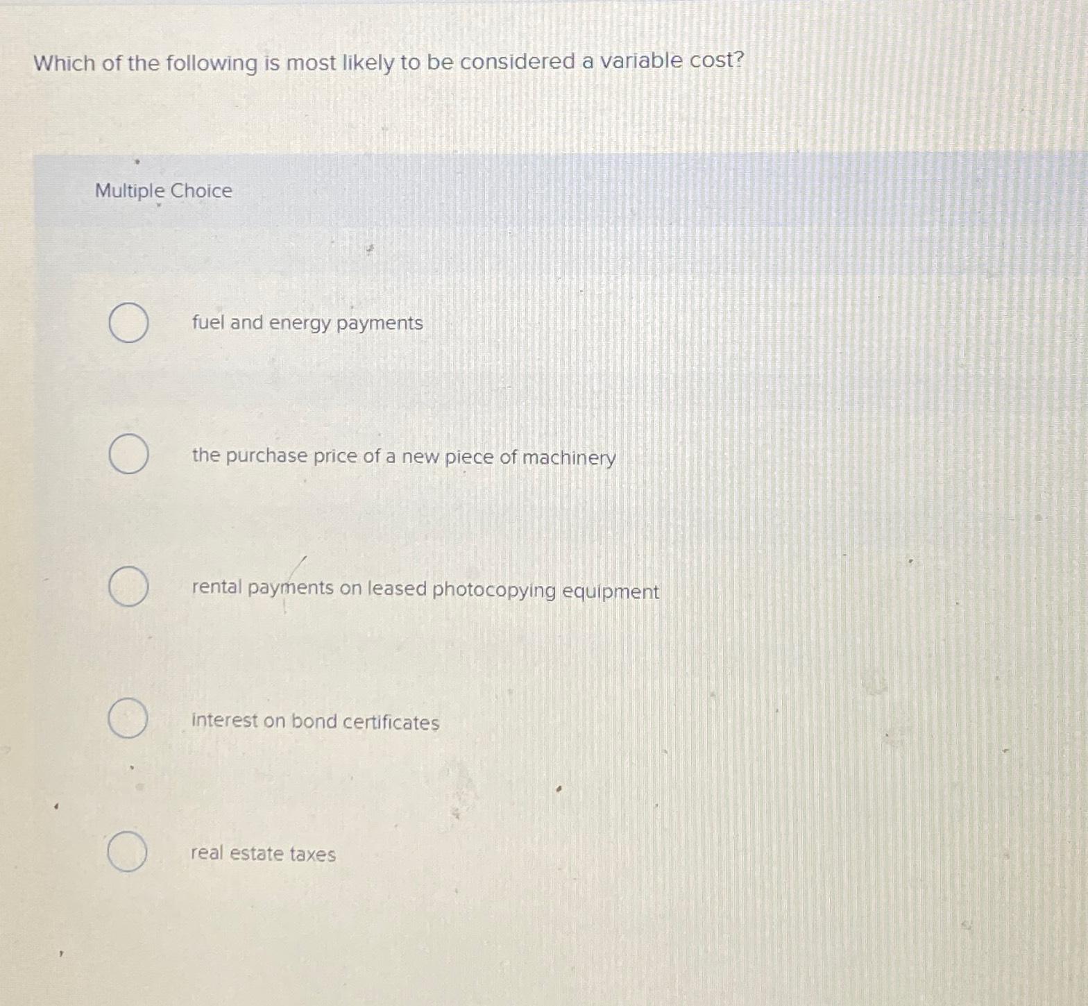 Solved Which of the following is most likely to be | Chegg.com