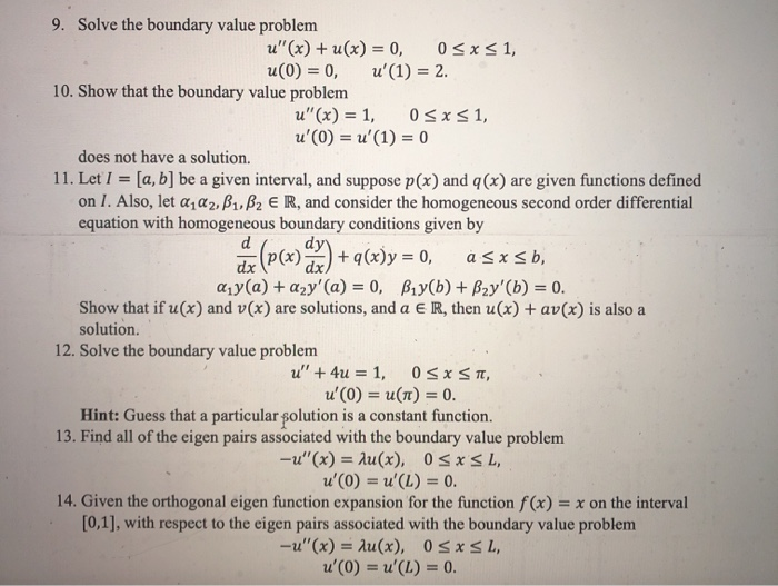 Solved 9. Solve the boundary value problem u