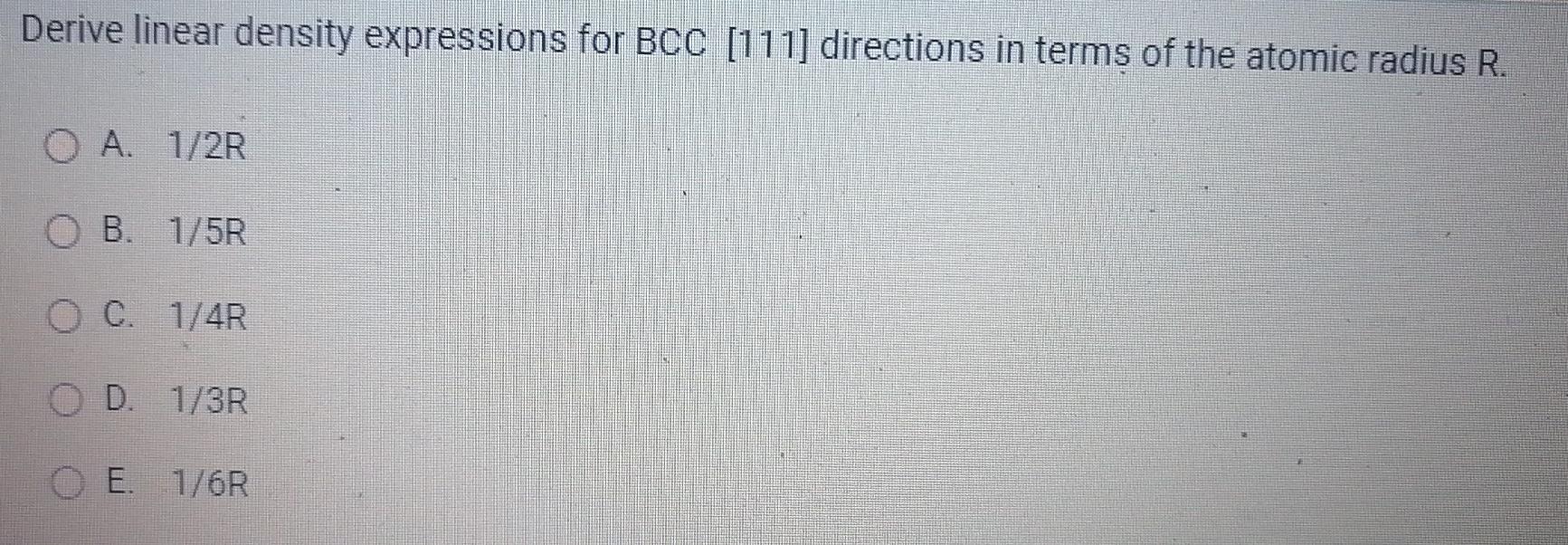 Solved Derive linear density expressions for BCC [111] | Chegg.com