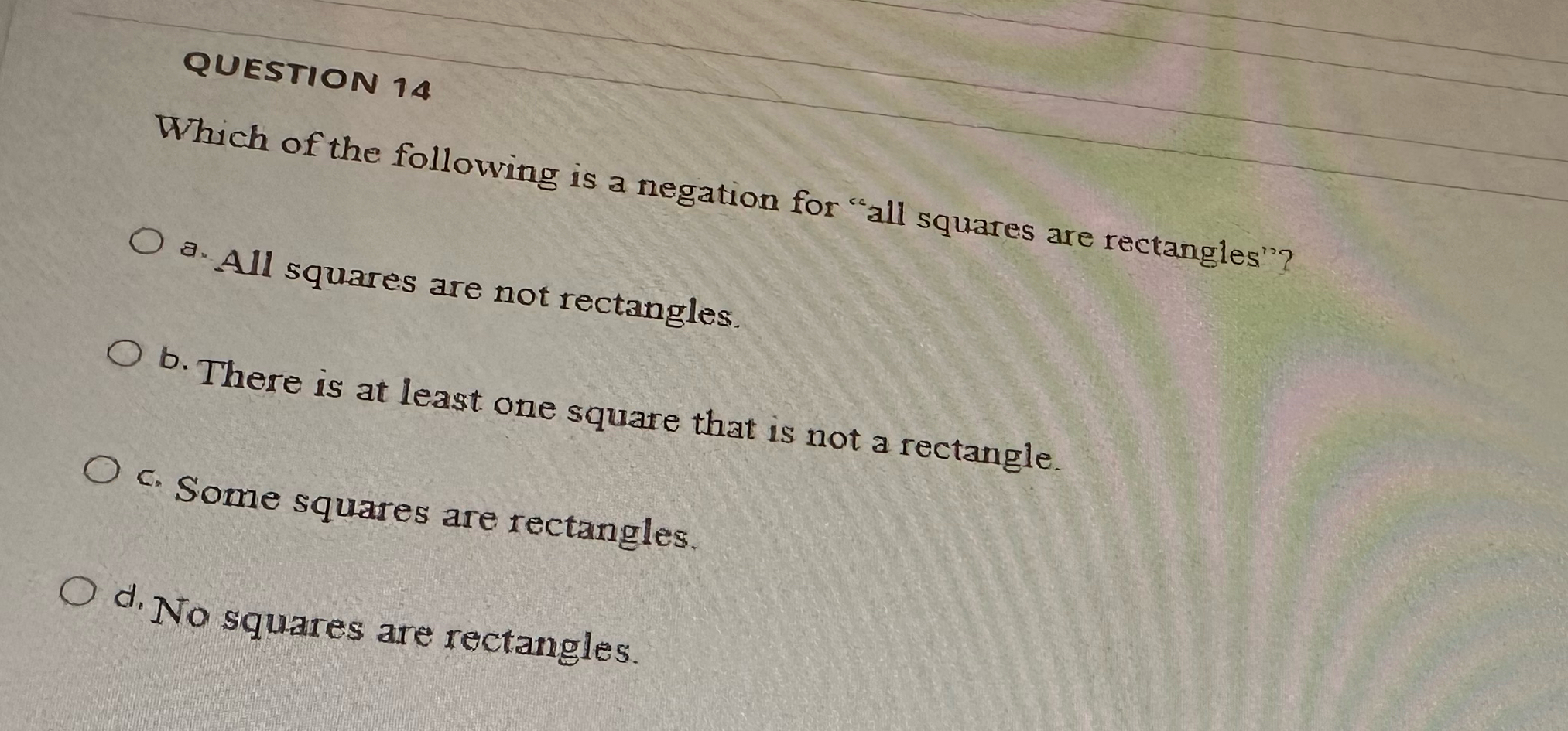 Solved QUESTION 14Which of the following is a negation for | Chegg.com