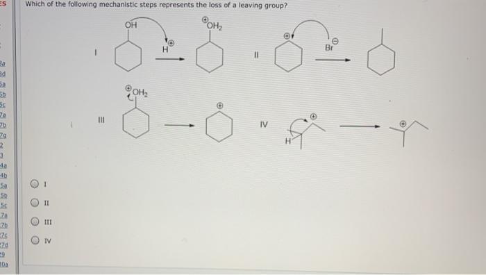 Solved ES Which of the following mechanistic steps | Chegg.com