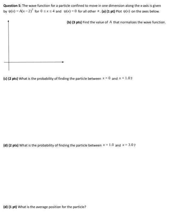 Solved Question 5: The wave function for a particle confined | Chegg.com