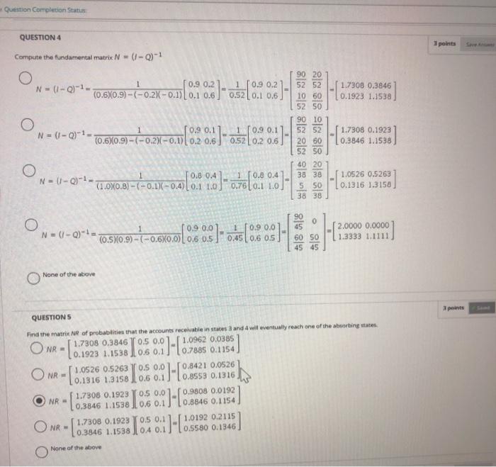 Solved Question Completion Status: The same scenario is used | Chegg.com