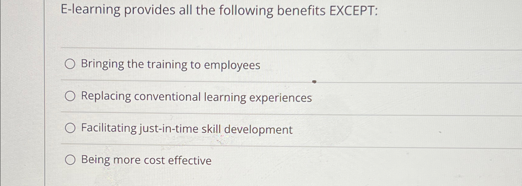 Solved Elearning provides all the following benefits