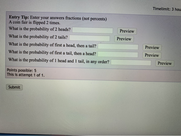 Solved Timelimit 3 Hou Preview Entry Tip Enter Your Chegg