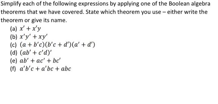 Solved Simplify Each Of The Following Expressions By | Chegg.com