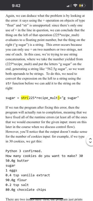 Again, we can deduce what the problem is by looking at the error: it says using the + operation on objects of type float an