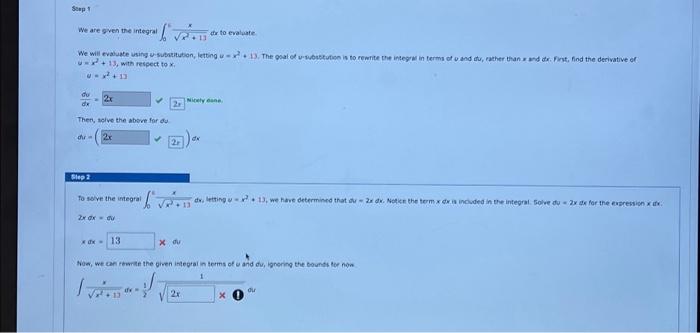 Solved Step 1 We are given the integral du dx We will | Chegg.com