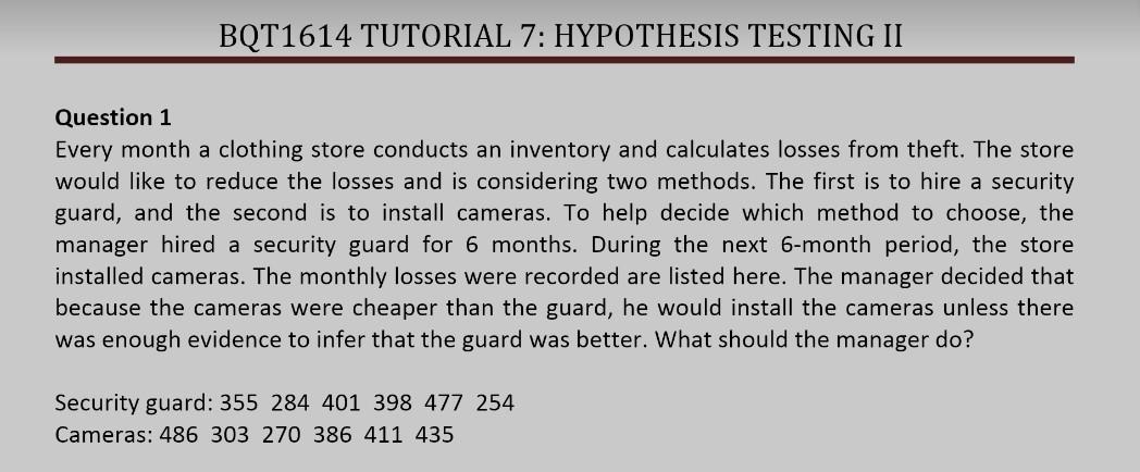 Solved Question 1 Every Month A Clothing Store Conducts An Chegg