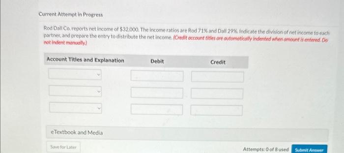 Solved Rod Dall Co. reports net income of $32,000. The | Chegg.com