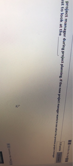 Solved Question 15 (Ch6) A project manager is taking over a | Chegg.com