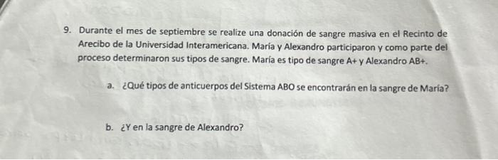 9. Durante el mes de septiembre se realize una donación de sangre masiva en el Recinto de Arecibo de la Universidad Interamer