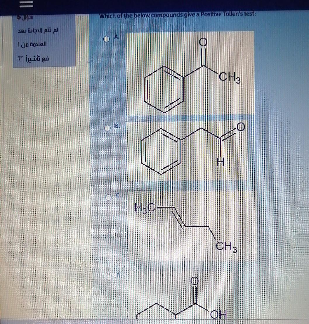 Solved السود Which Of The Below Compounds Give A Positive | Chegg.com