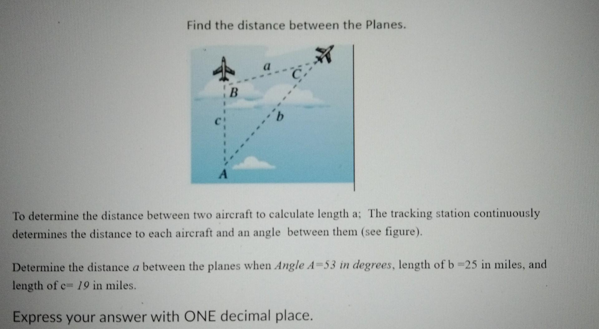 Solved Find the distance between the Planes. B b A To