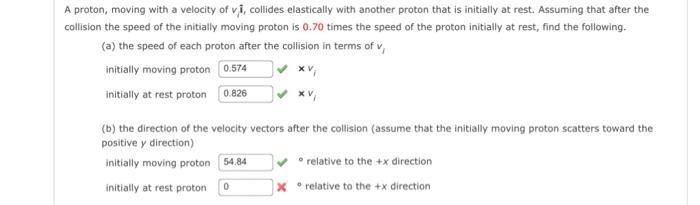 Solved A Proton Moving With A Velocity Of Vi Collides 2707