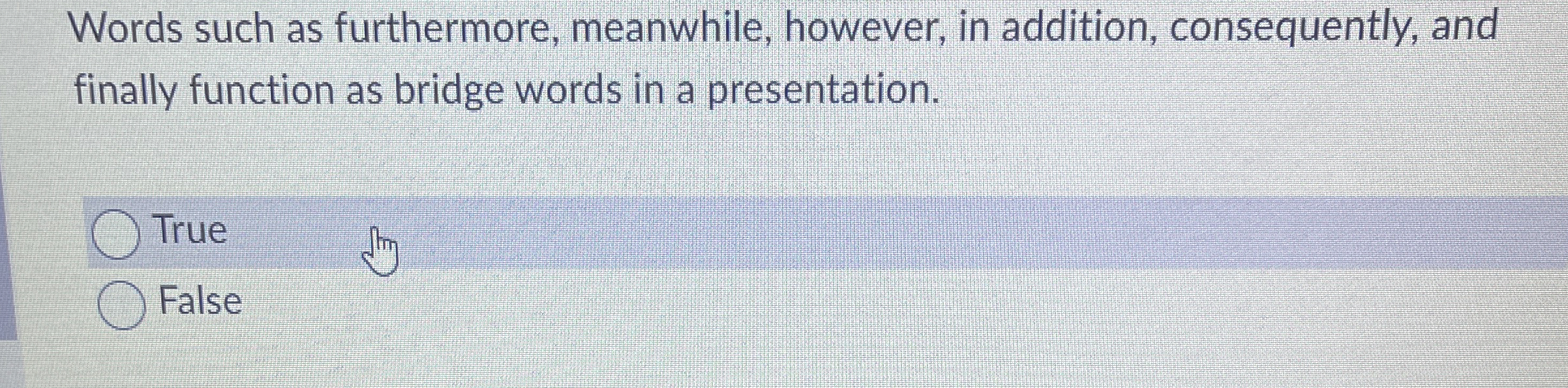 Solved Words such as furthermore, meanwhile, however, in | Chegg.com