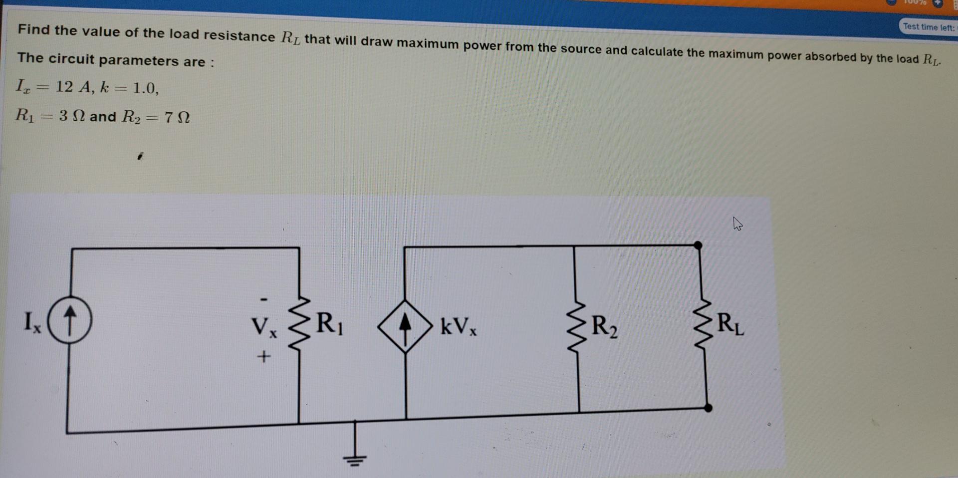 Solved Find the value of the load resistance Rj that will | Chegg.com