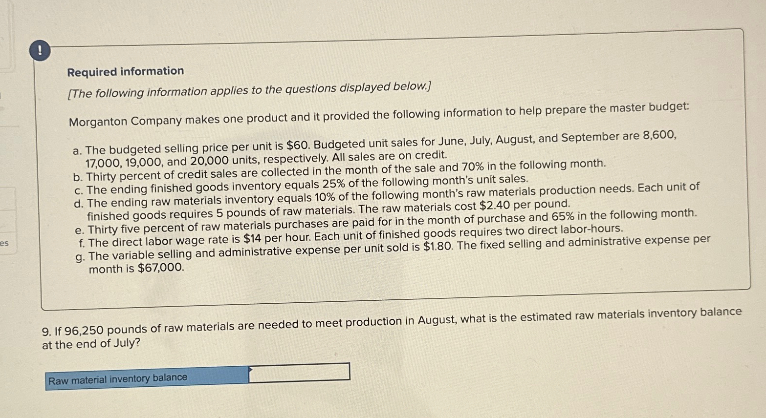 Solved !Required information[The following information