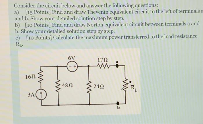 Solved Consider The Circuit Below And Answer The Following | Chegg.com