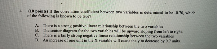 Solved 4. (10 points) If the correlation coefficient between | Chegg.com