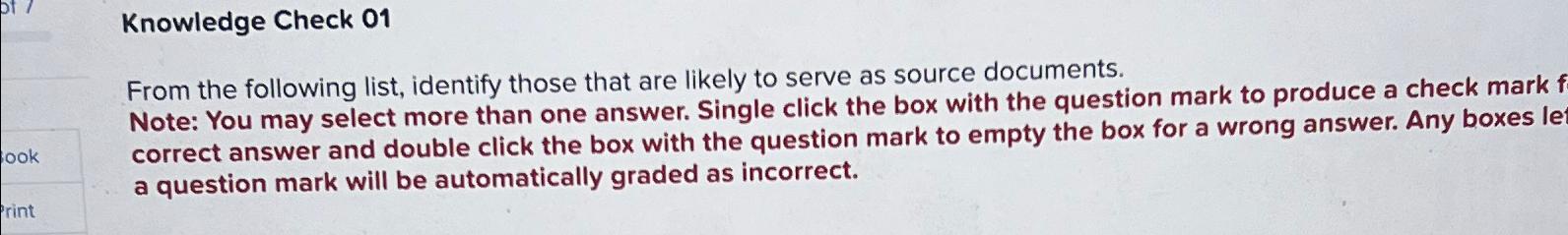Knowledge Check 01From the following list, identify | Chegg.com