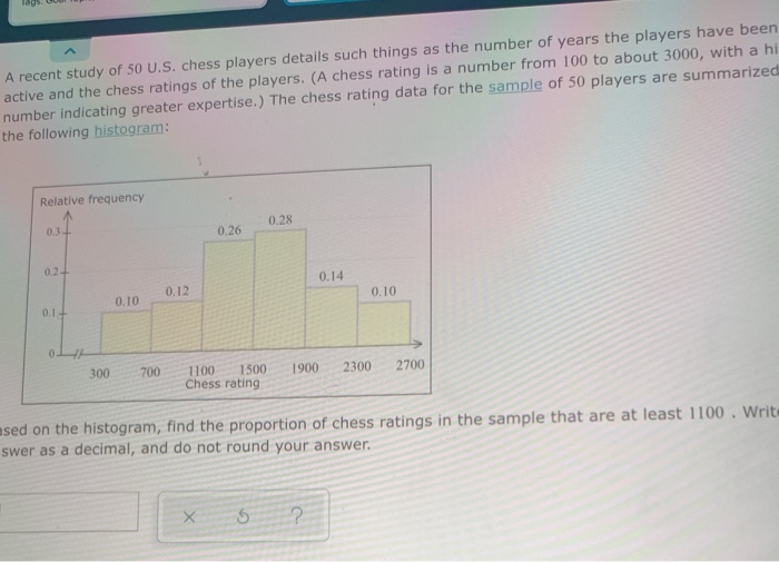 Solved A recent study of 50 U.S. chess players details such