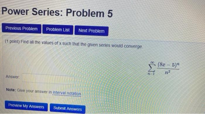 Solved Previous Problem Problem List Next Problem (1 point) | Chegg.com