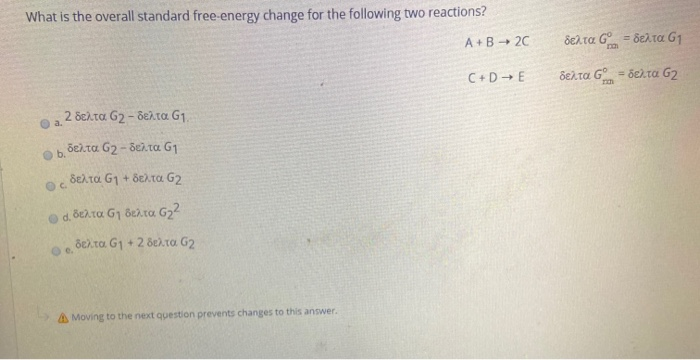Solved What is the overall standard free-energy change for | Chegg.com