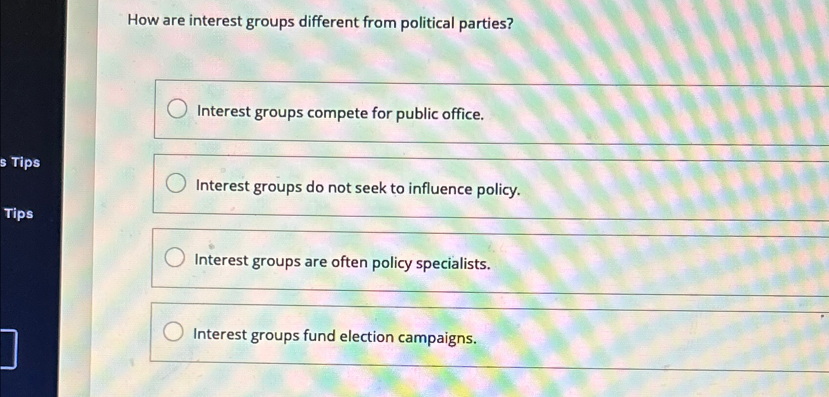 Solved How Are Interest Groups Different From Political 1302