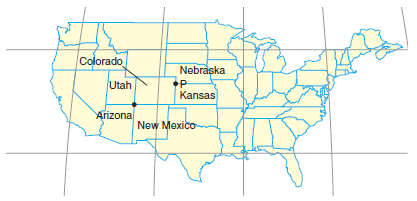 Solved Four Corners Usa Is The Point At Which Utah Colorado Chegg Com