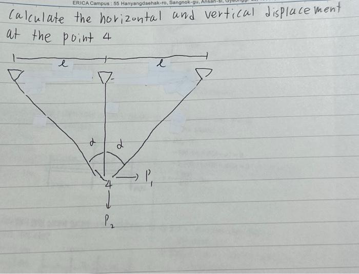 Calculate the horizontal and vertical displacement at