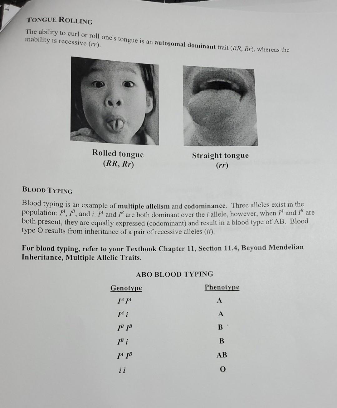 Solved Family Pedigree Chart Trait Tongue rolling Harry