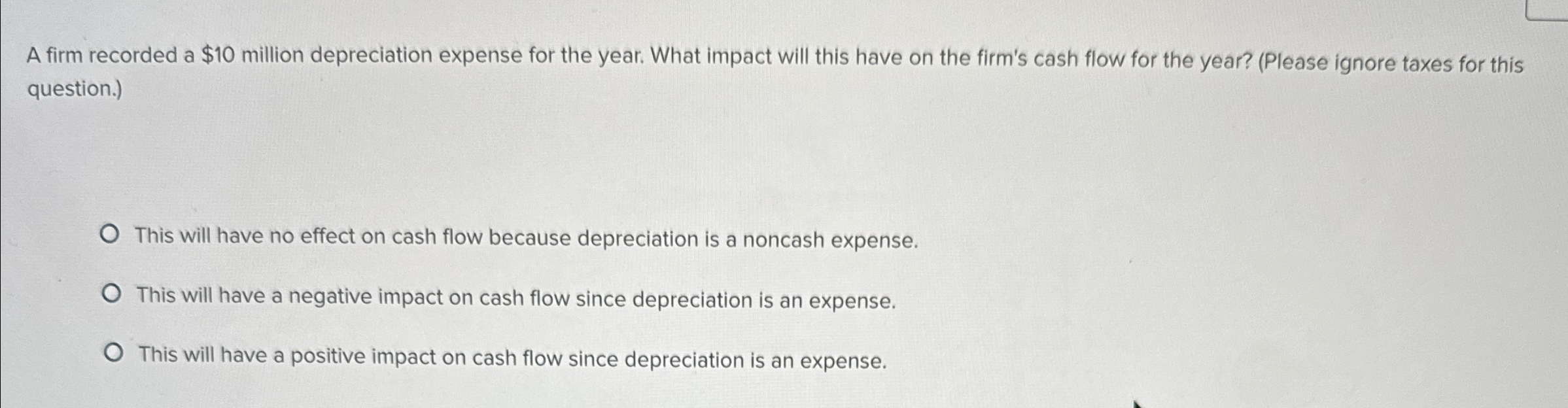 Solved A firm recorded a $10 ﻿million depreciation expense | Chegg.com