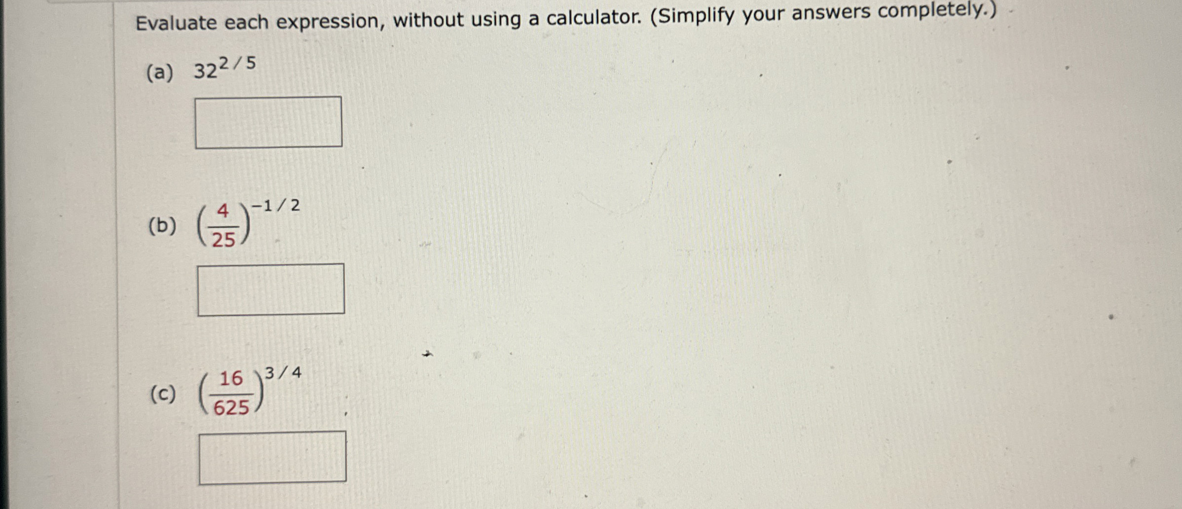 Solved Evaluate each expression, without using a calculator. | Chegg.com