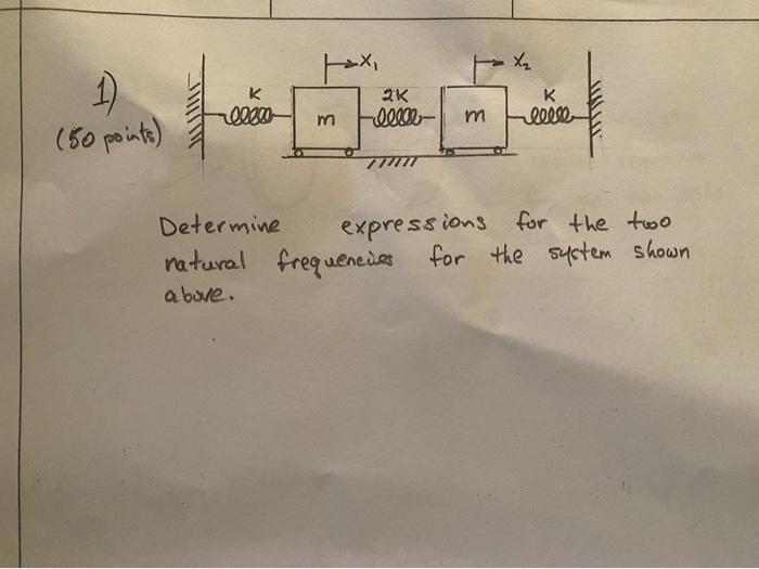 Solved Determine Expressions For The Two Natural Frequencies | Chegg.com