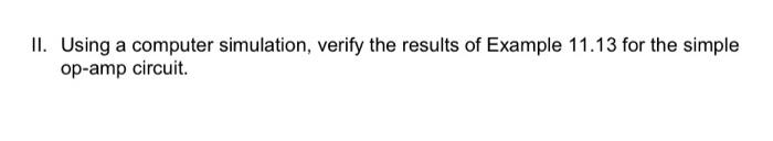 II. Using a computer simulation, verify the results | Chegg.com