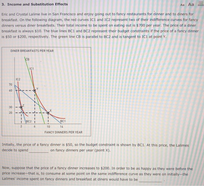 Solved 3. Income and Substitution Effects Aa Aa Eric and | Chegg.com