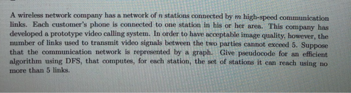 Solved A wireless network company has a network of n | Chegg.com
