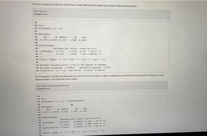 Solved Linear Regression Example We wil look at building a | Chegg.com