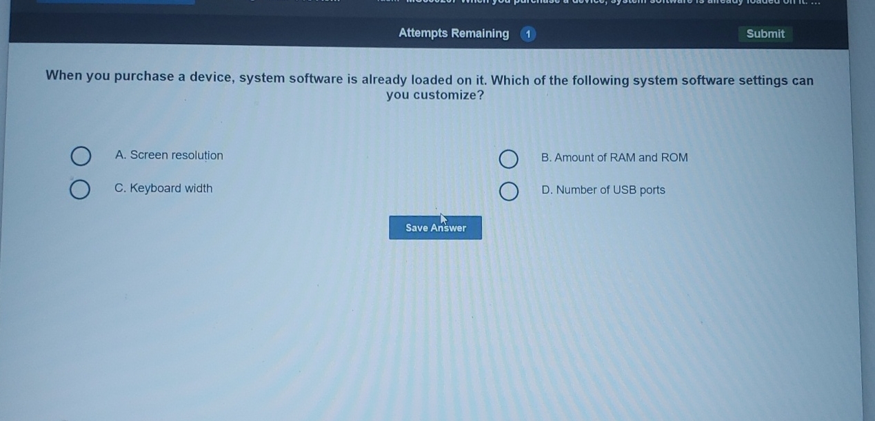 Solved Attempts Remaining1SubmitWhen you purchase a device, | Chegg.com