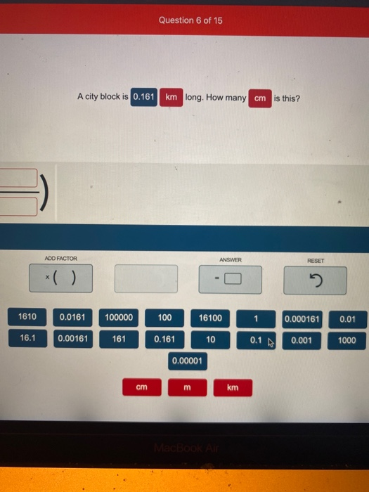 solved-question-6-of-15-a-city-block-is-0-161-km-long-how-chegg