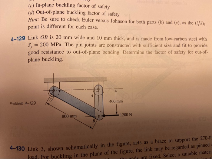Solved (c) Inplane buckling factor of safety (d)