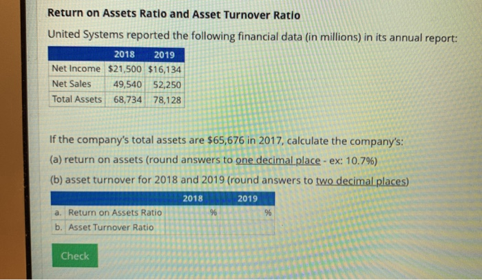 Solved Return On Assets Ratio And Asset Turnover Ratio Chegg