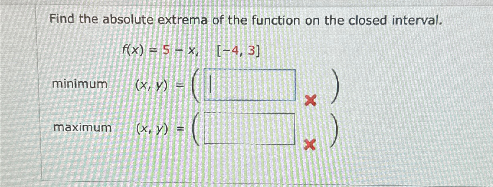 absolute extrema of the function on the closed interval calculator