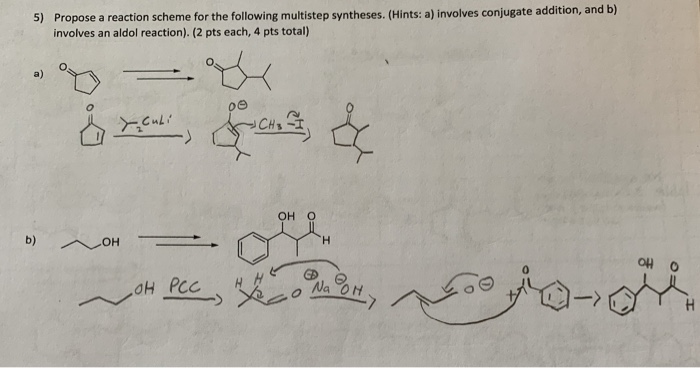 Solved 5) Propose a reaction scheme for the following | Chegg.com